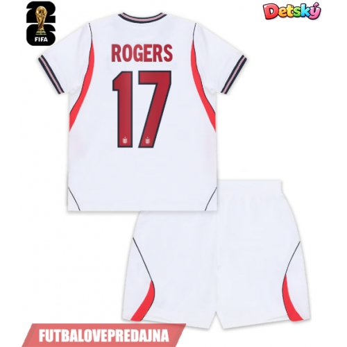 Lacne Dětský Futbalové dres Anglicko Morgan Rogers #17 MS 2026 Krátky Rukáv - Domáci (+ trenírky)
